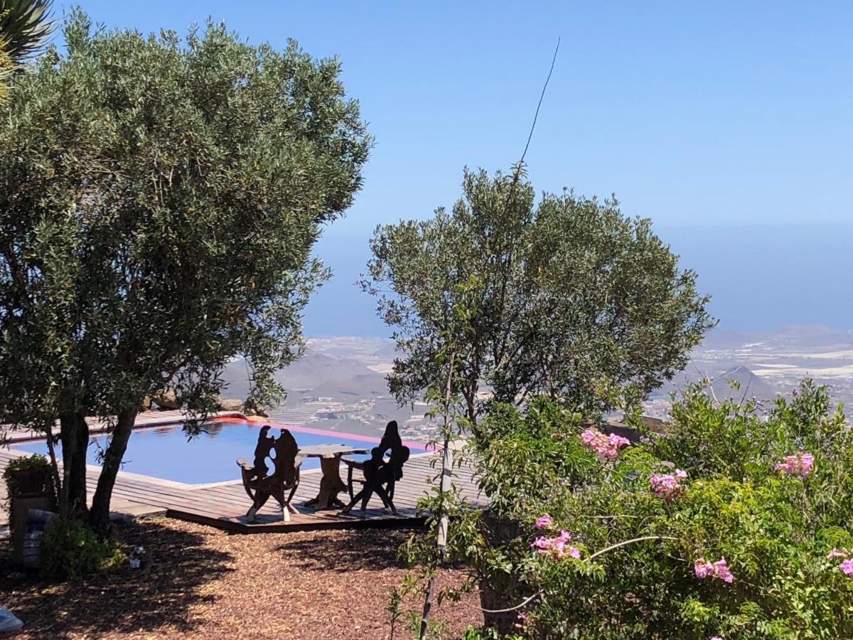 Historic Canarian House, Private Heated Infinity Pool, Bbq, Wifi + Panoramic Ocean Views Arona  Extérieur photo